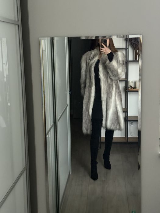 Sztuczne futro srebrne