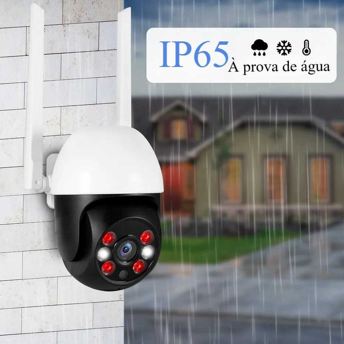 Câmara vigilância interior exterior IP WiFi PTZ Full HD 1080P Visão Noturna Tuya - NOVA