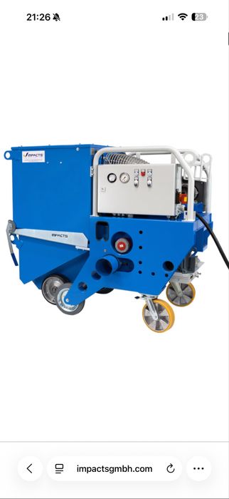 Srutownica do betonu i stali Impacts S410 z odkurzaczem DUSTCOM 4025.