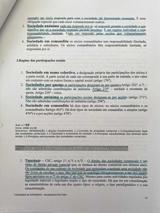 Apontamentos Comercial