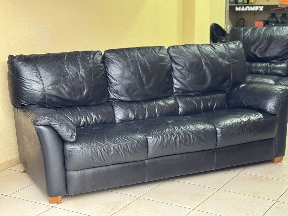 Стильный кожаный диван двойка из Европы