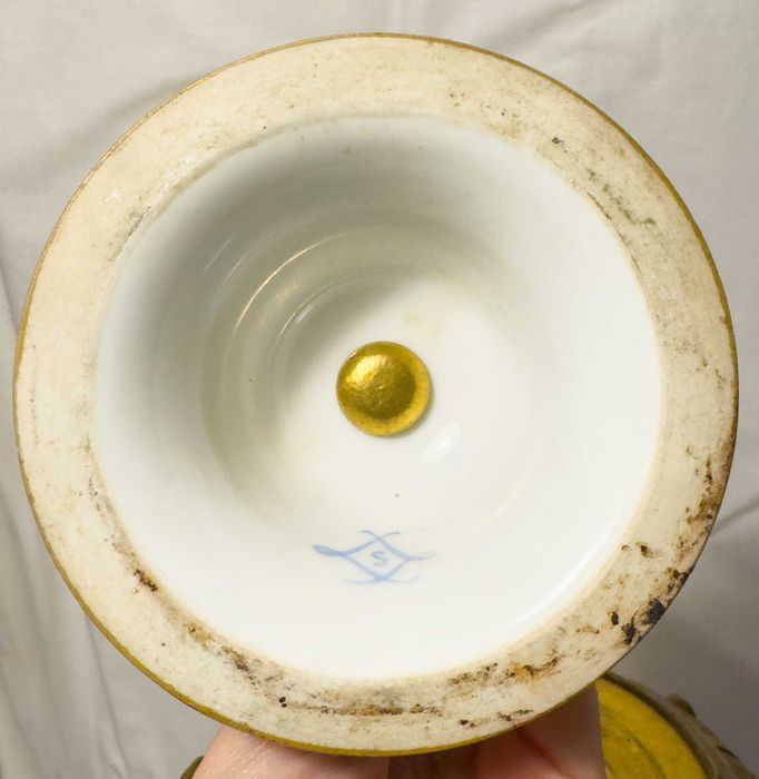 Vaso porcelana rosa Sevres Watteau Napoleão III | 1775