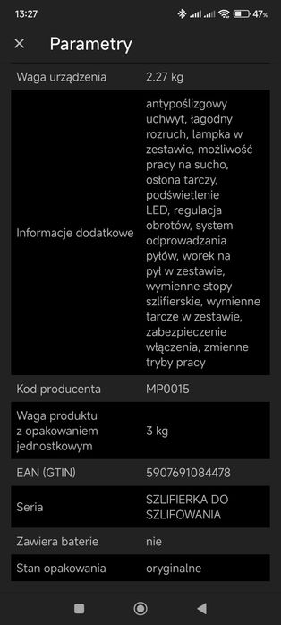 Szlifierka do gipsu.