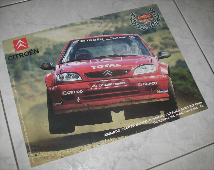 Poster -Citroen Saxo Kit Car -Campeão Nacional F3 2002- Armindo Araújo