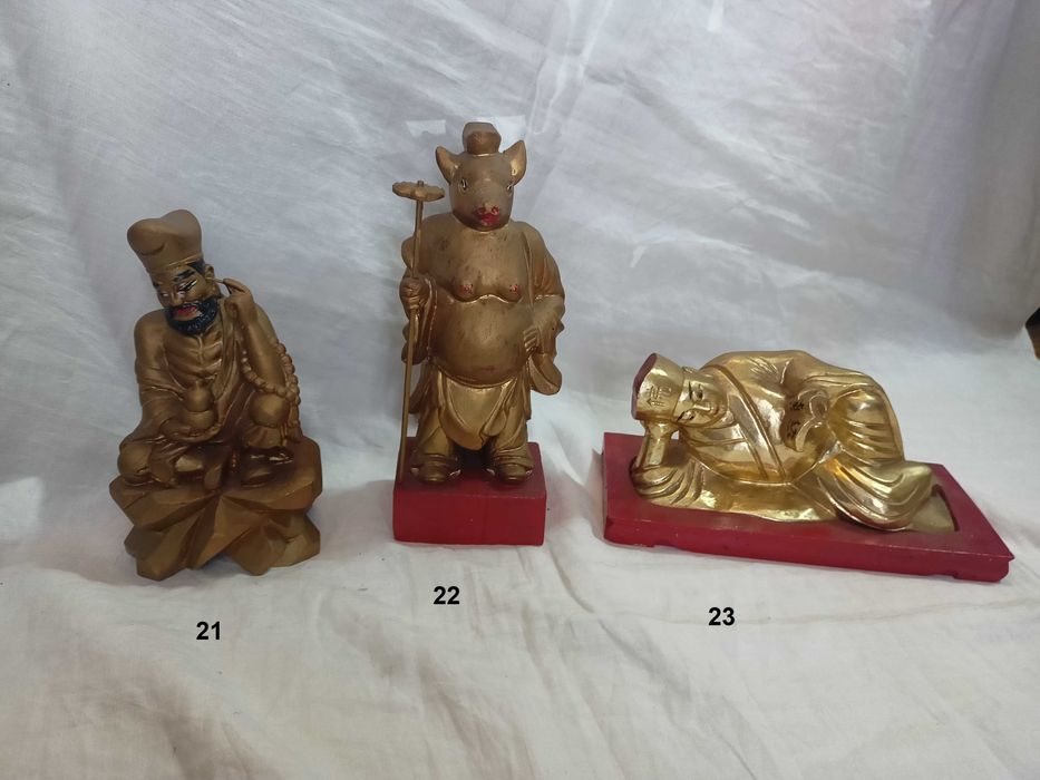 Figuras Orientais Madeira Divindades Religião 5