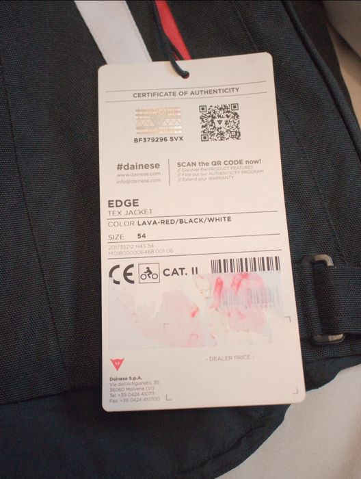 Casaco Dainese Edge Tex | 54 L | Novo