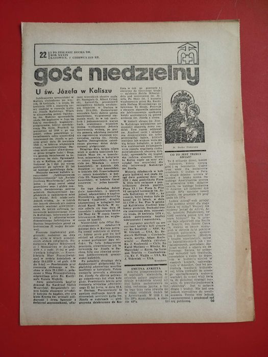 Gość niedzielny, tygodnik katolicki 22/1970, 7 czerwca 1970