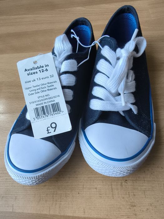 NOWE Klasyczne Trampki Dziecięce | Rozmiar 32 (UK 13) | Granat / Navy Blue