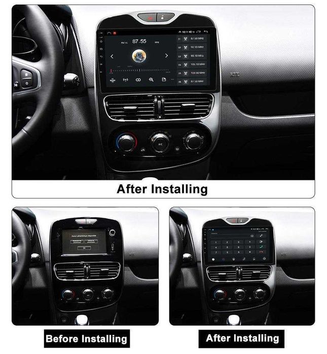 Auto-rádio android 14 10.1" Renault Clio 4 Zoe 2012 a 2018