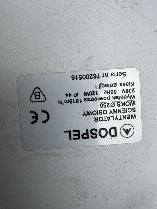 Wentylator wyciągowy WOKS 250 Dospel
