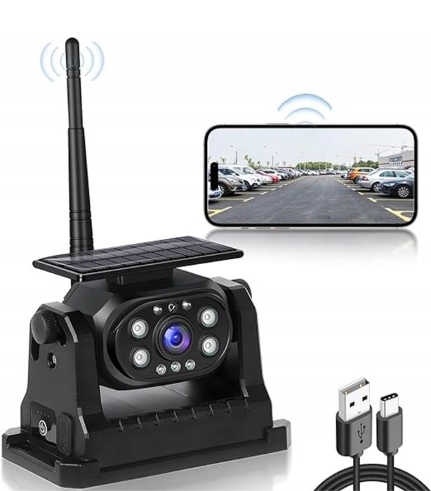 Bezprzewodowa kamera cofania solarna WiFI 1080P magnetyczny uchwyt