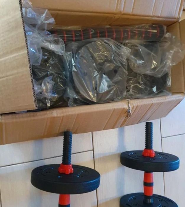 Zestaw treningowy ciężarki  regulowane 2w1 do domu 20 kg