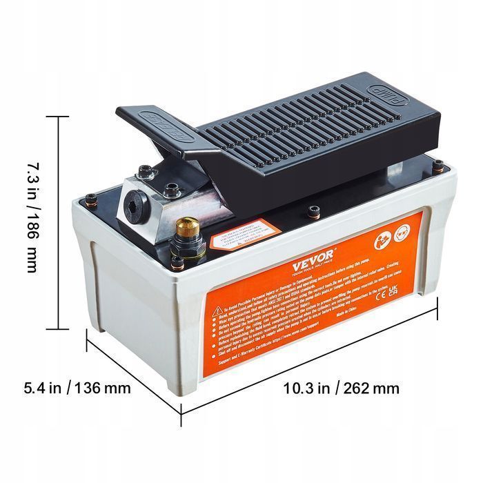 Pompa hydrauliczna pneumatyczna VEVOR 700 bar 6 l 8 l na min
