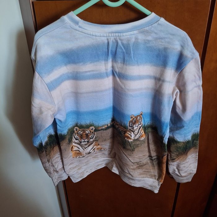 Bluza beżowo-błękitna w tygrysa 122/128 H&M