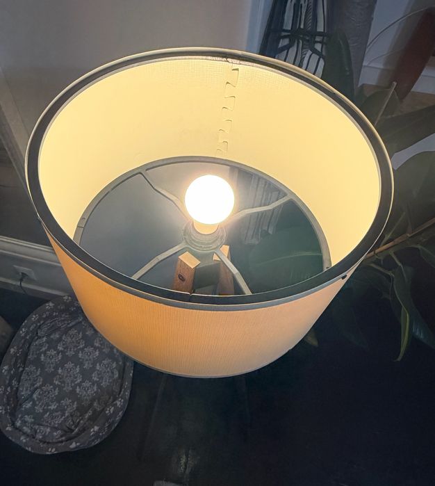 Candeeiro de Pé LUX.PRO Newport (140 x 038 cm - Tecido / MDF, Cremes )