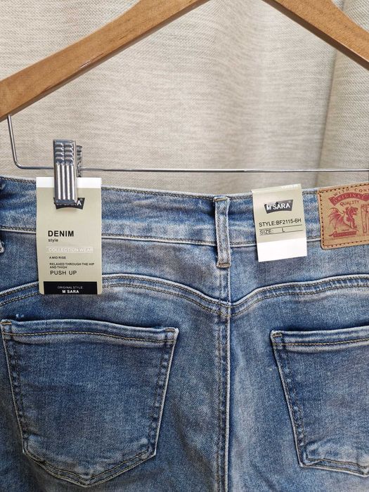 NOWE jeansy M.Sara wysoki stan rozm L/XL XL / 42 / 14