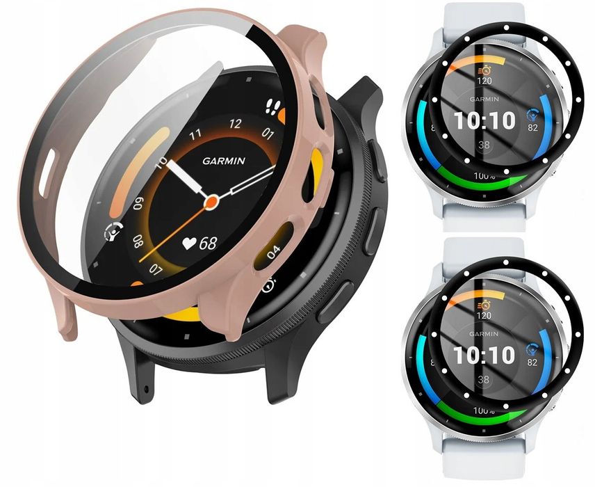Zestaw Ochronny 2 x Szkło Hybrydowe 7H + Etui 2w1 do Garmin Venu 3s