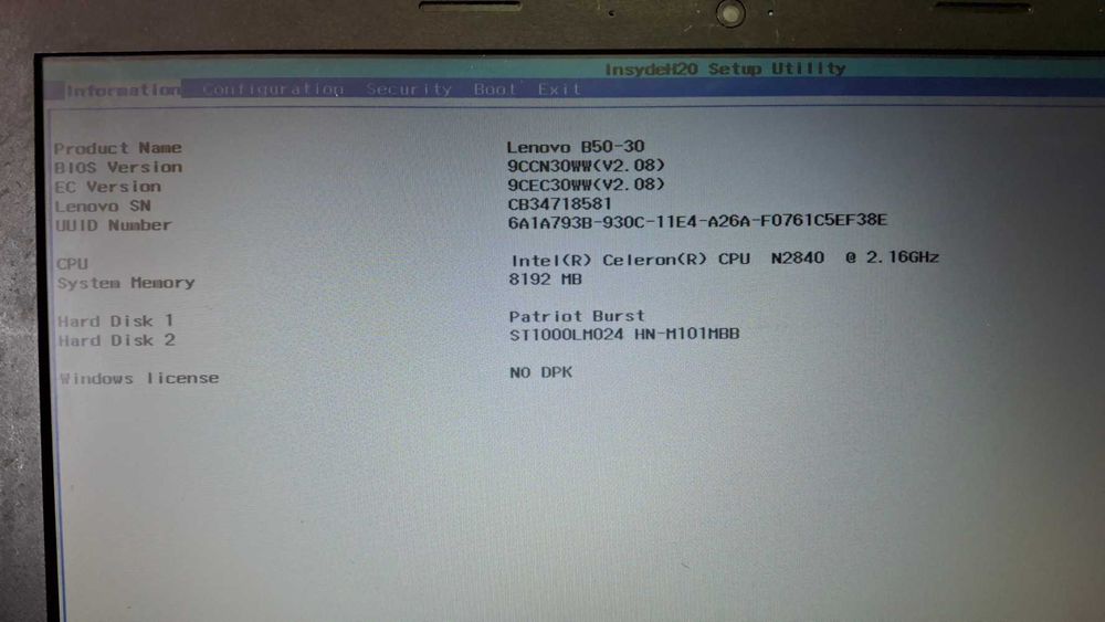 Lenovo IdeaPad B50-30