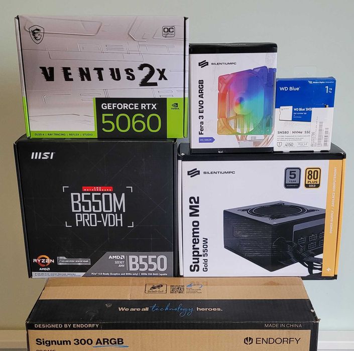 KOMPUTER, RTX5060 MSI 8GB, Ryzen 5 5600X, 32GB/1TB M.2, WIFI,GWAR