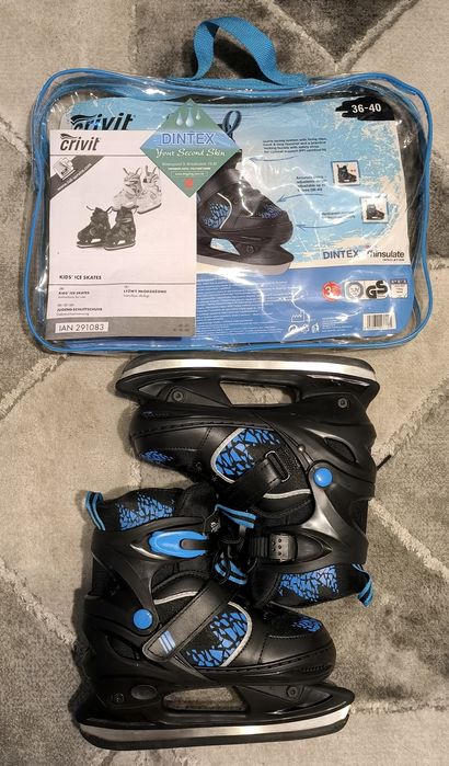 Łyżwy młodzieżowe, regulowany rozmiar 36-40,