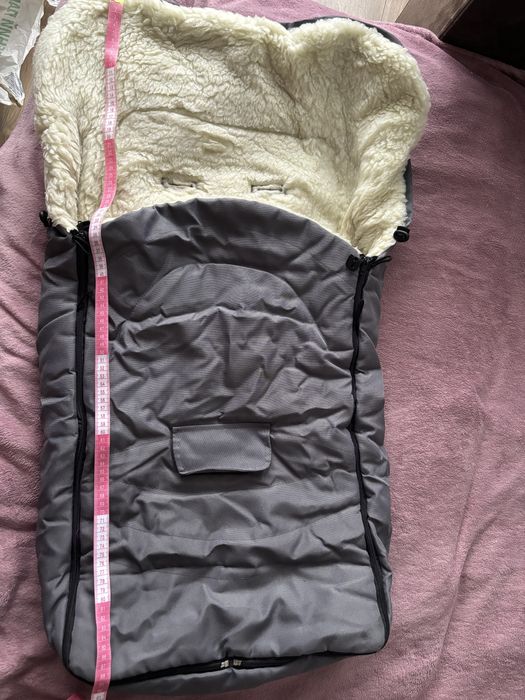 Зимовий конверт-чохол на овчині у візочок