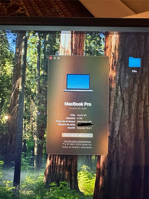 MacBook Pro 2020 M1, 13 Polegadas. 8GB, 265GB