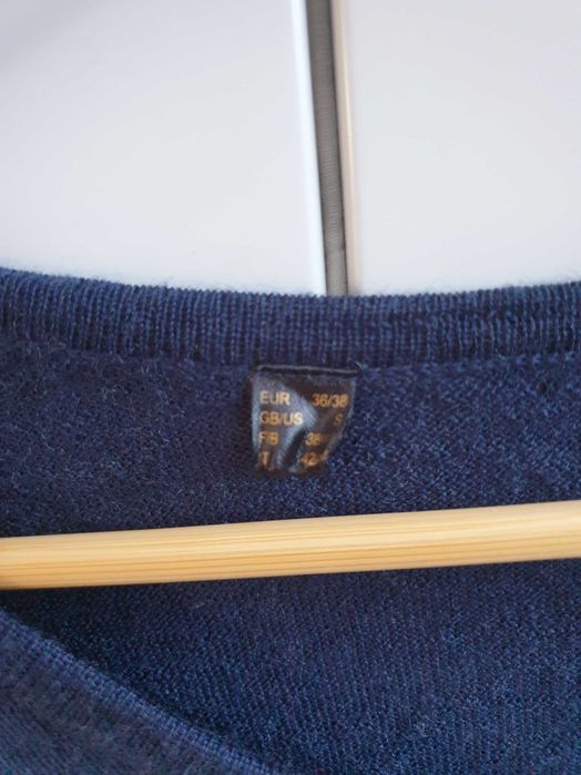 Granatowy sweter 100% wełna BPC Collection 36 38