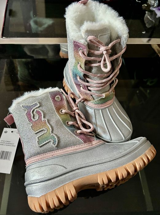 Juicy Couture Śniegowce brokatowe tęczowe NOWE rozmiar 29