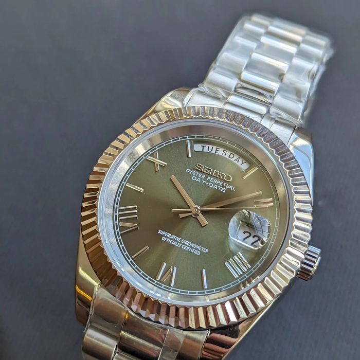 Seiko daydate mod 40mm zielona tarcza