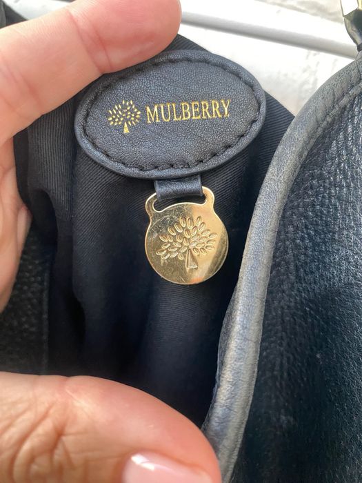 Кожаная брендовая сумка хобо Mulberry