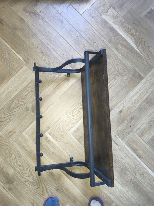 Wieszak z półką metalowo drewnianiany