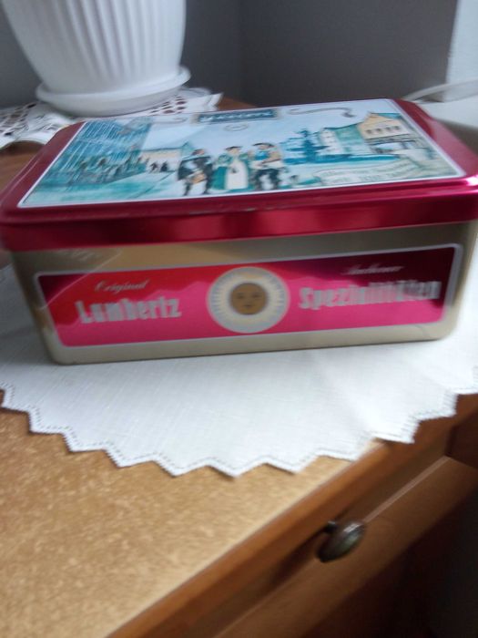 Pudełko metalowe prostokątne kolorowe Lambertz