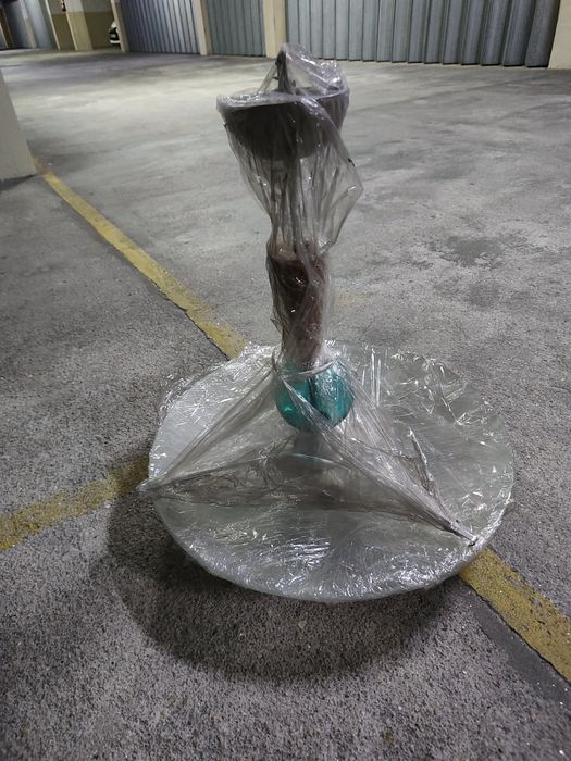 Candeeiro em Aço, Madeira e Vidro