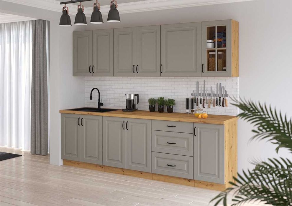 Nowe meble kuchenne kuchnia KLEO MDF styl Angielski Frezowane fronty