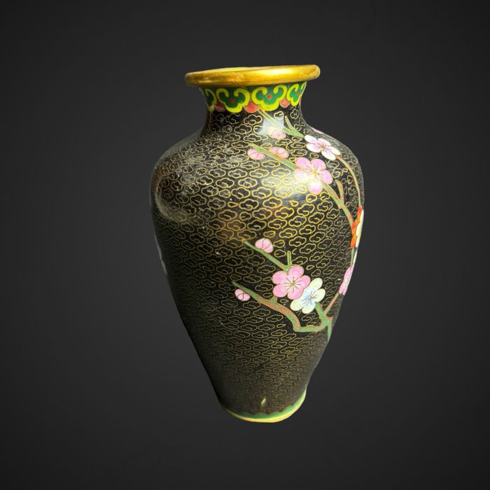 Wazon emalia cloisonne kwiaty styl azjatycki chiny B41/081705