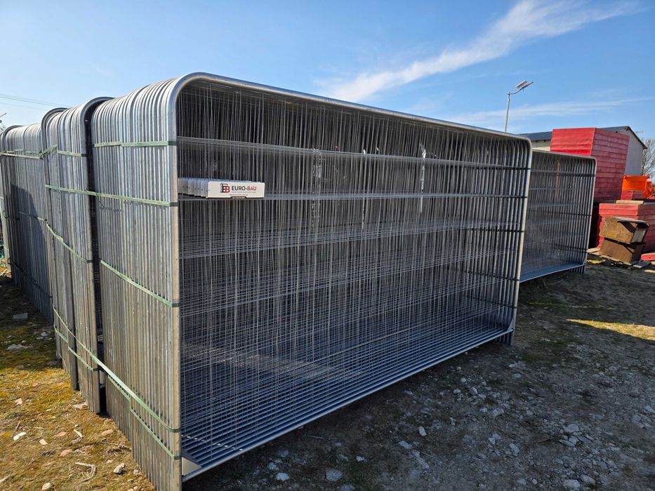 Panel budowlany ogrodzenie tymczasowe OWALNE przestawne komplet 140mb
