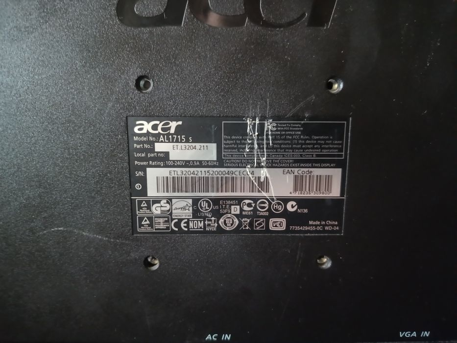 Retro monitor acer na vga