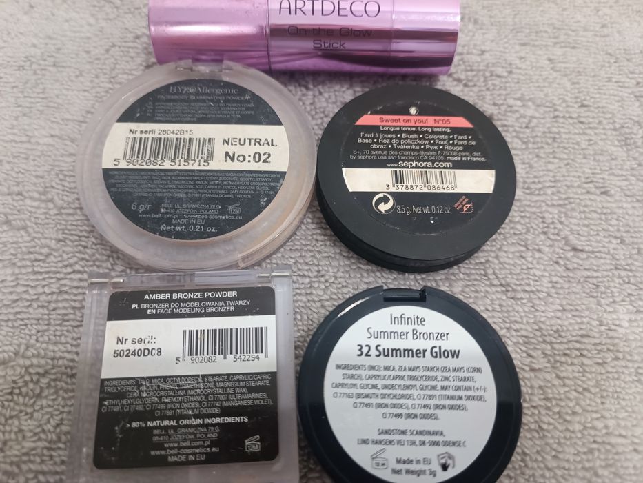 Zestaw do twarzy bronzery róż rozświetlacze sephora sandstone artdeco