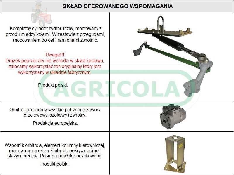 Wspomaganie kierownicy C-360 - siłownik montowany do osi okrągłej