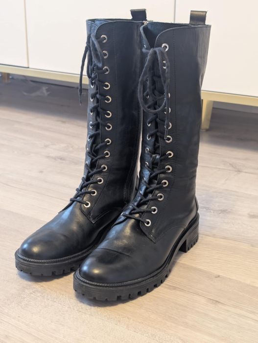 Buty zimowe skórzane Carinii, skóra naturalna