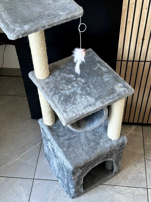 Drapak Dla Kota Domek Legowisko Zabawka Tunel Wieża 92 cm Sizal