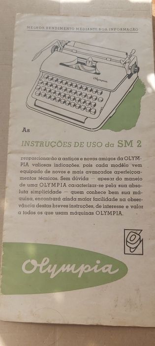 Máquina Escrever "Olympia SM2" Verde Oliva c/ Caixa 1951 (Impecável)
