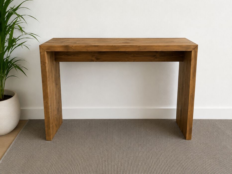 Mesa consola em madeira 120x30x80 cm | Entrada ou secretária