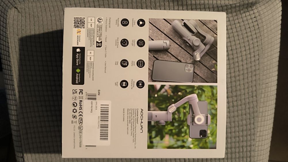 Gimbal Aochuan Smart X Pro de 3 eixos, novo na caixa