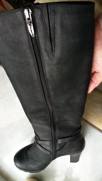 Чоботи Tamaris, 37р., нові, чорні, нубук