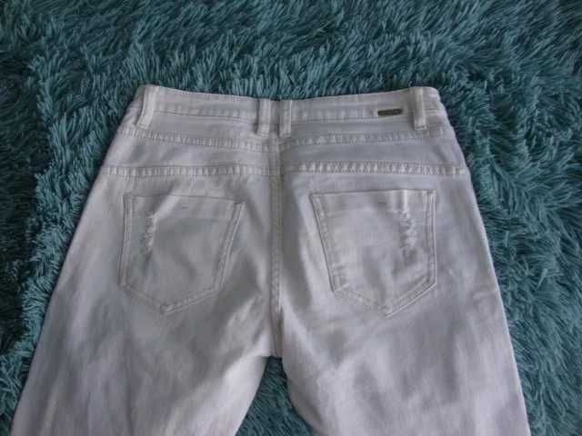 Spodnie jeansowe białe z dziurami damskie rozm 38 M jeans