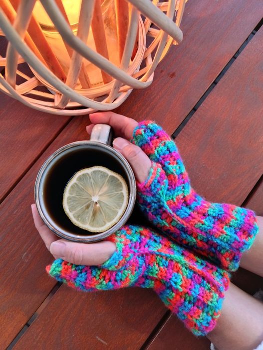 Mitenki / rękawiczki na szydełku