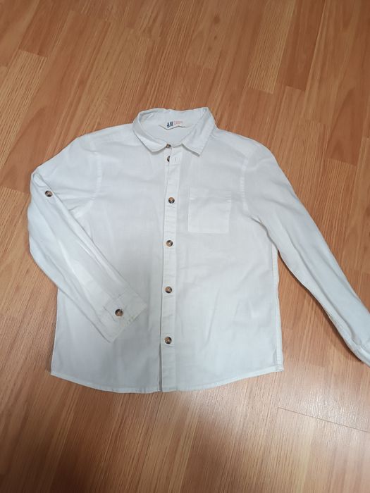 Сорочка біла дуже якісна H and M на  7-8 років