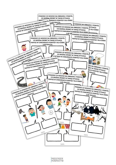 TERAPIA PSYCHOLOGICZNA – karty pracy dla dzieci | emocje, porady, PDF