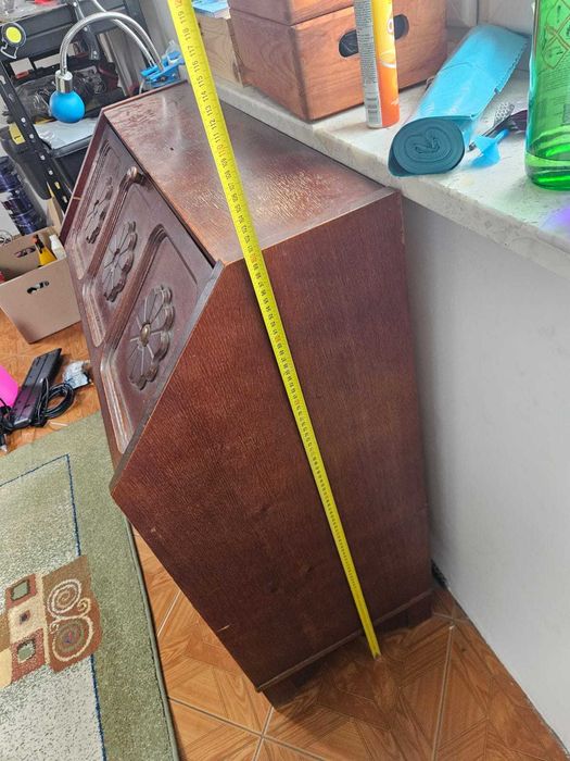 sekretarzyk - antyk - biurko - szufladki - drewniany - zabytkowy